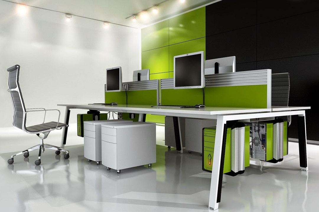Bàn làm việc nhóm gỗ MDF sơn bệt ấn tượng