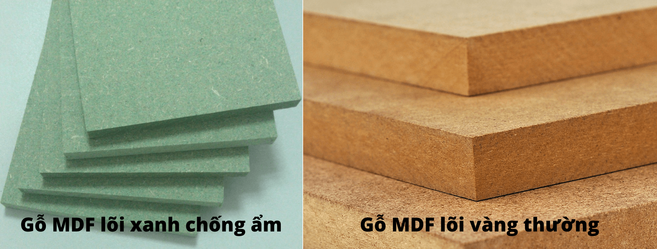 Gỗ MDF có 2 loại: Loại thường và chống ẩm