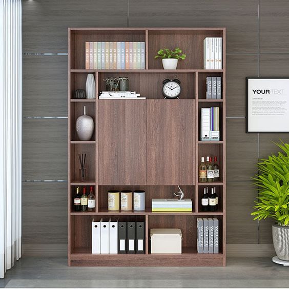 vách ngăn kết hợp kệ sách